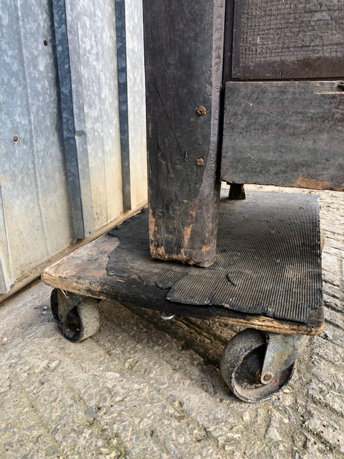 Antique Breton oak cabinet, richly carved