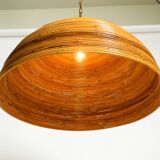 Italian 1970s bamboo ceiling pendant lamp | Ø 72 cm | Vivai del Sud