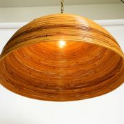 Italian 1970s bamboo ceiling pendant lamp | Ø 72 cm | Vivai del Sud