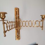 Brass candle holder wall lamp