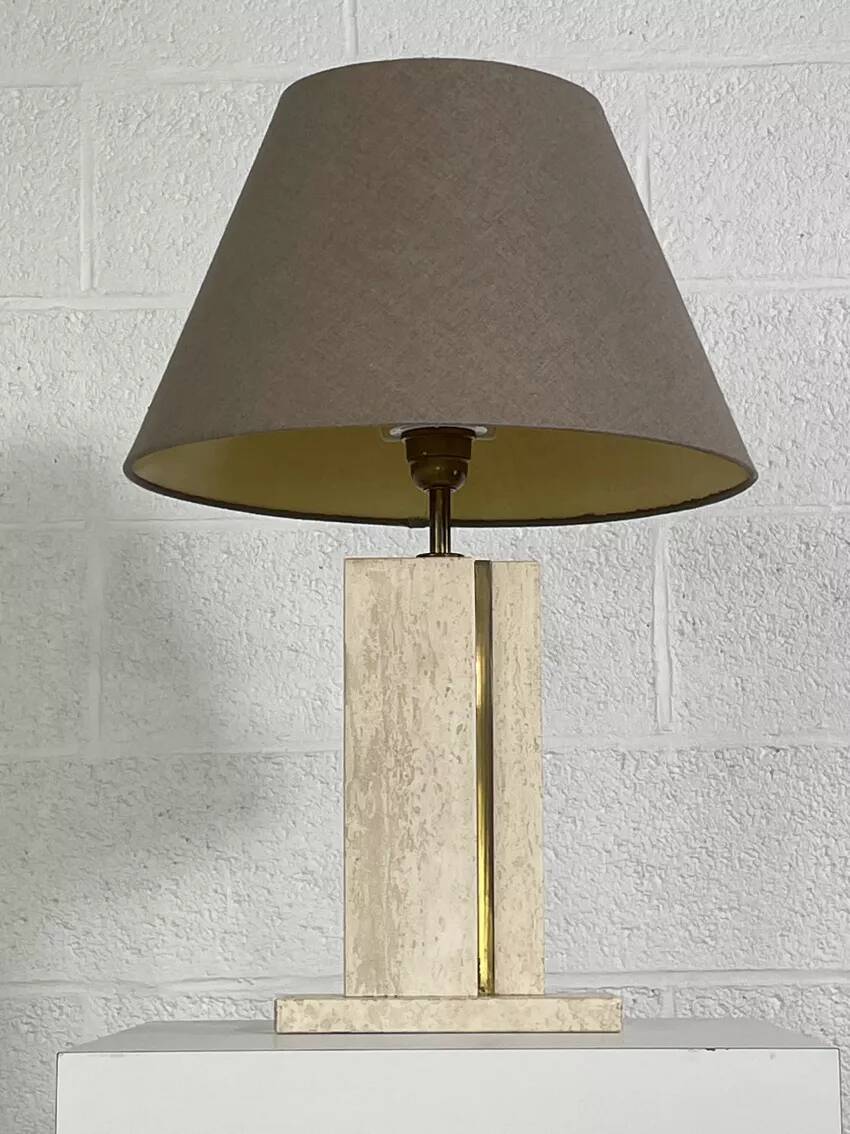vintage marble and brass lamp