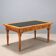 Antique oak desk with black laminate, 20th century