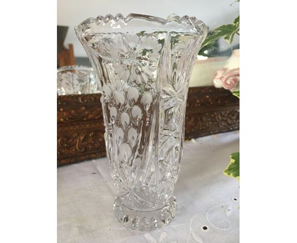 Vase vintage en cristal taillé de Bohême | Selency