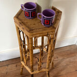 Rattan harness / bamboo console high table
