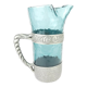 Hadeland Glass pitcher by Willy Johansson, pewter holder, vintage