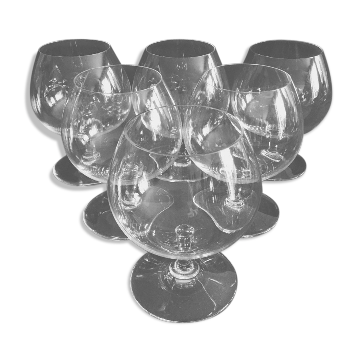 Set of 6 Baccarat crystal cognac glasses