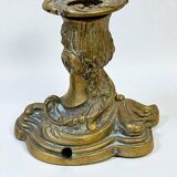 Pair of antique gilt bronze toilet candlesticks - 19th century - Louis X style