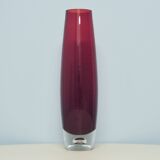 vintage red glass tall vase drop