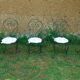 Salon de jardin, 1 table 5 fauteuils en fer forgé vert