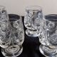 4 verres anciens à digestif en cristal taillé et cristal moulé décoré