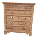 Old large elm chest of drawers with six drawers