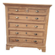 Ancienne grande commode en orme six tiroirs
