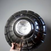 Large basin, bowl, Olri Italy vintage 1950s silver plated hammered.