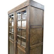 Bibliothèque vitrée vintage en bois foncé