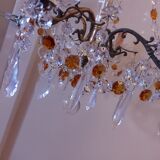 Chandelier to, colored crystal tassels
