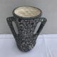 Vintage vase with grey & white skimmer ceramic handles