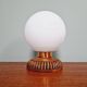 Wood and white opaline table lamp, 1960s