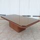 Brown leather designer coffee table