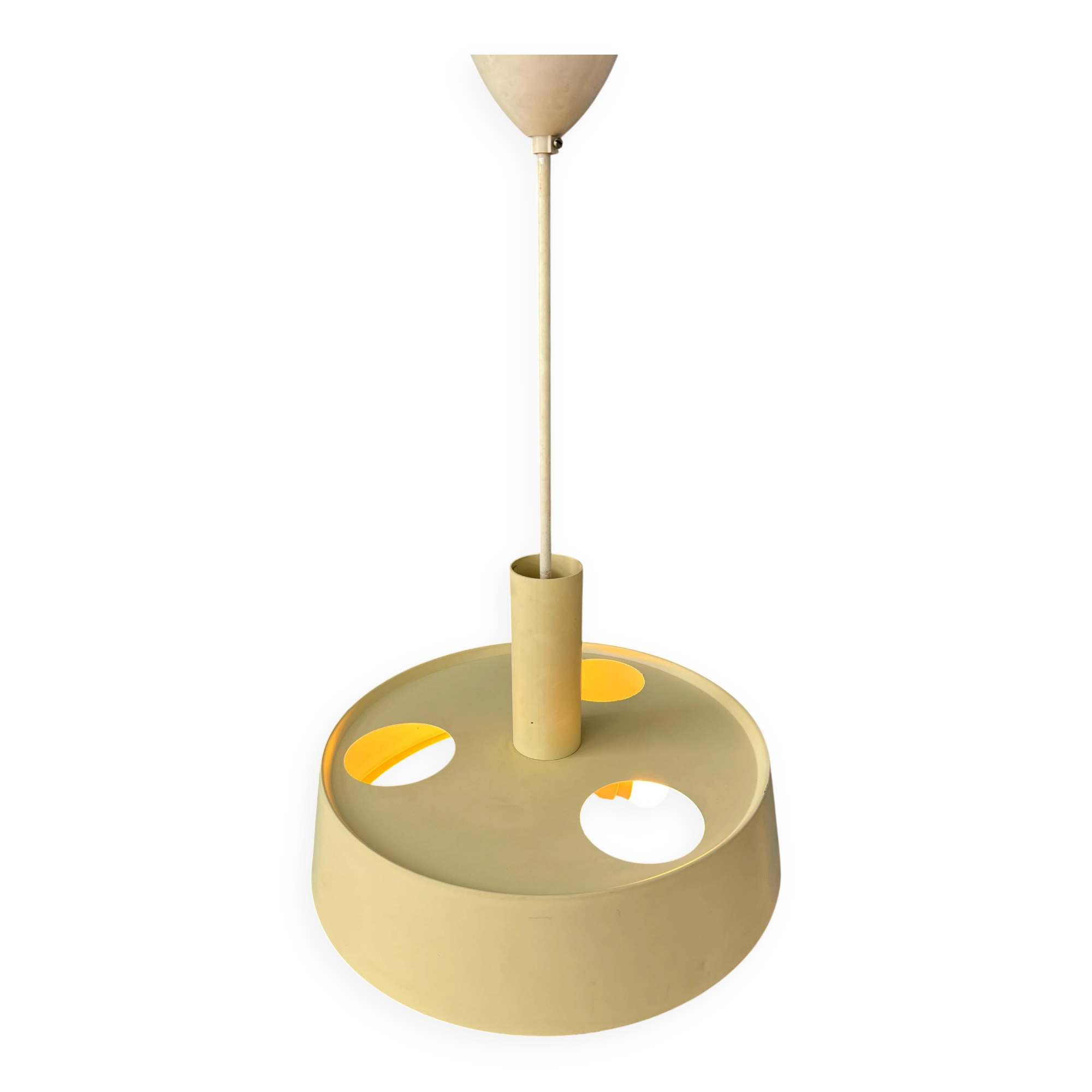 Large vintage beige suspension by Louis Kalff