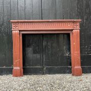 Louis XVI style fireplace in antique red marble, France, circa 1880