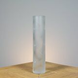 Frosted artisanal vintage glass vase