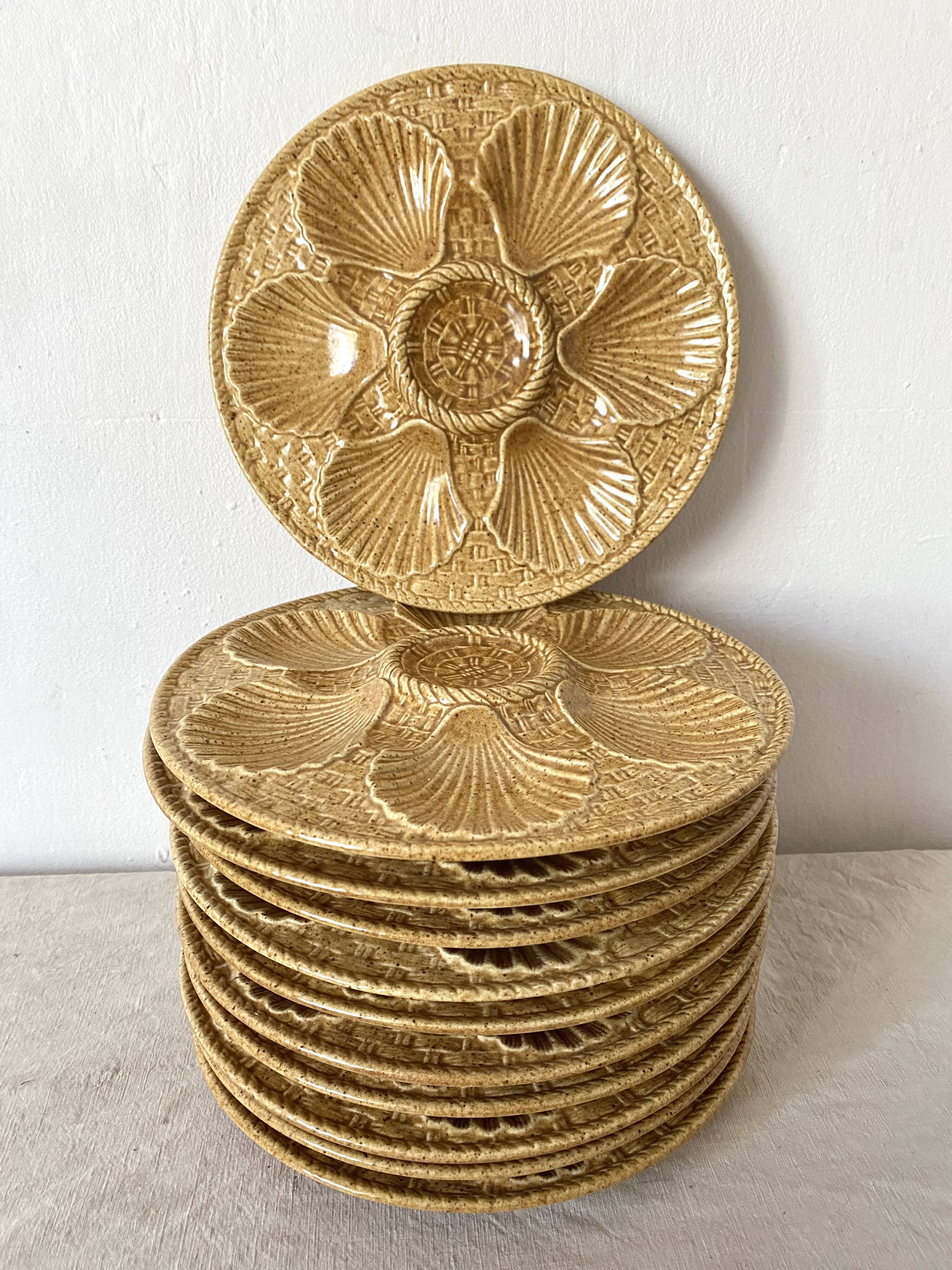 Assiettes à huîtres vintage Longchamp