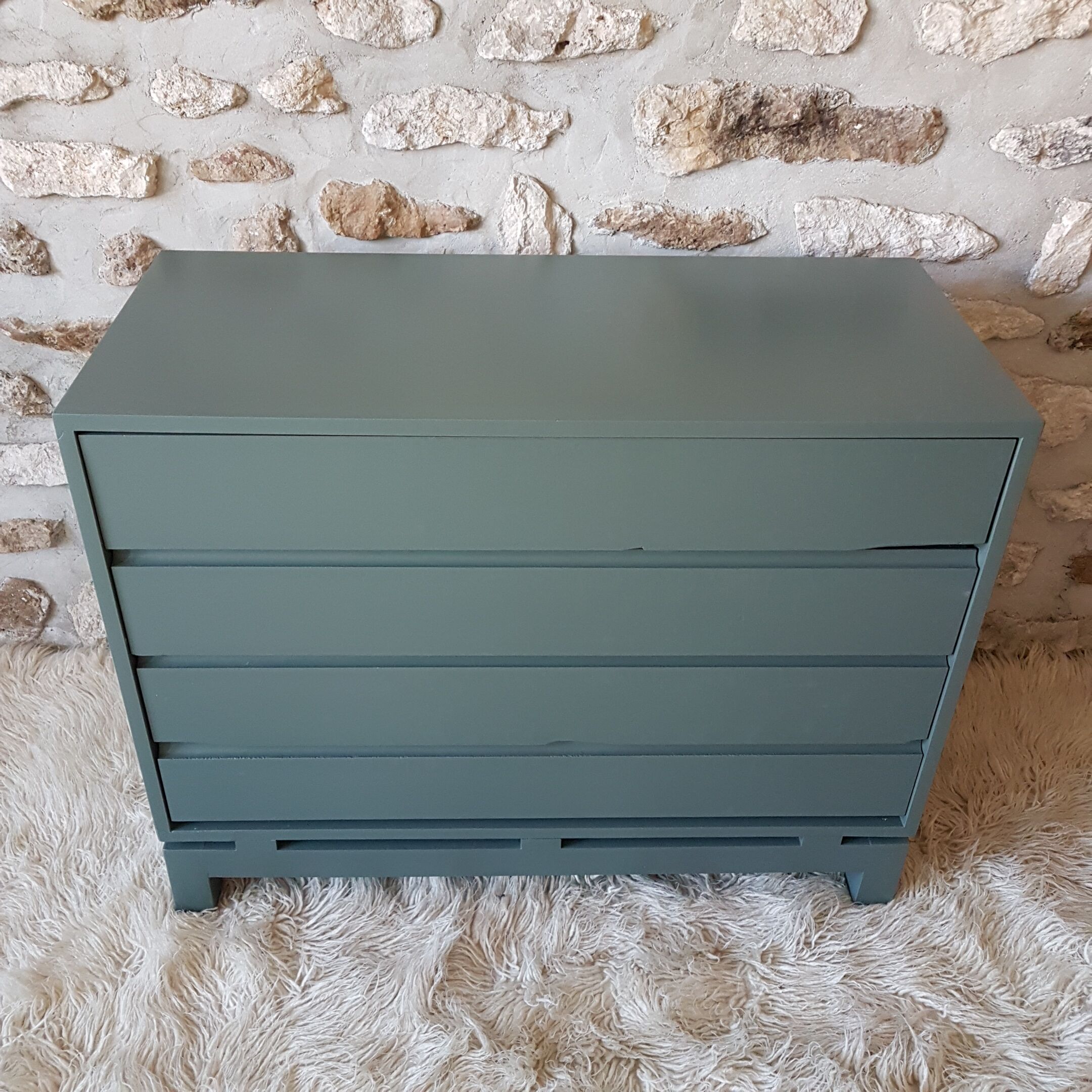 Chest of drawers vintage 70 s khaki Green