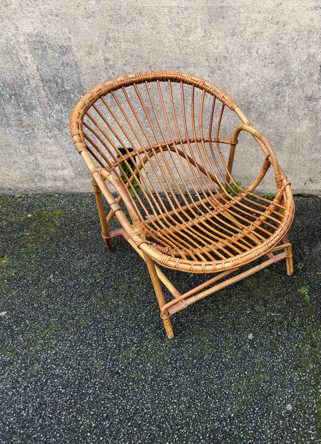 Fauteuil corbeille rotin