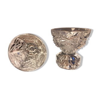 Coquetiers vintage en cristal en verre taillé