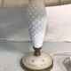 Old laiton glass lamp in white opaline and lamp-day cream years 70 vintage