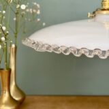 XXL vintage opaline lampshade pendant light