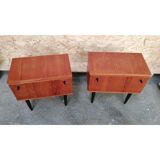 Pair of teak bedside tables