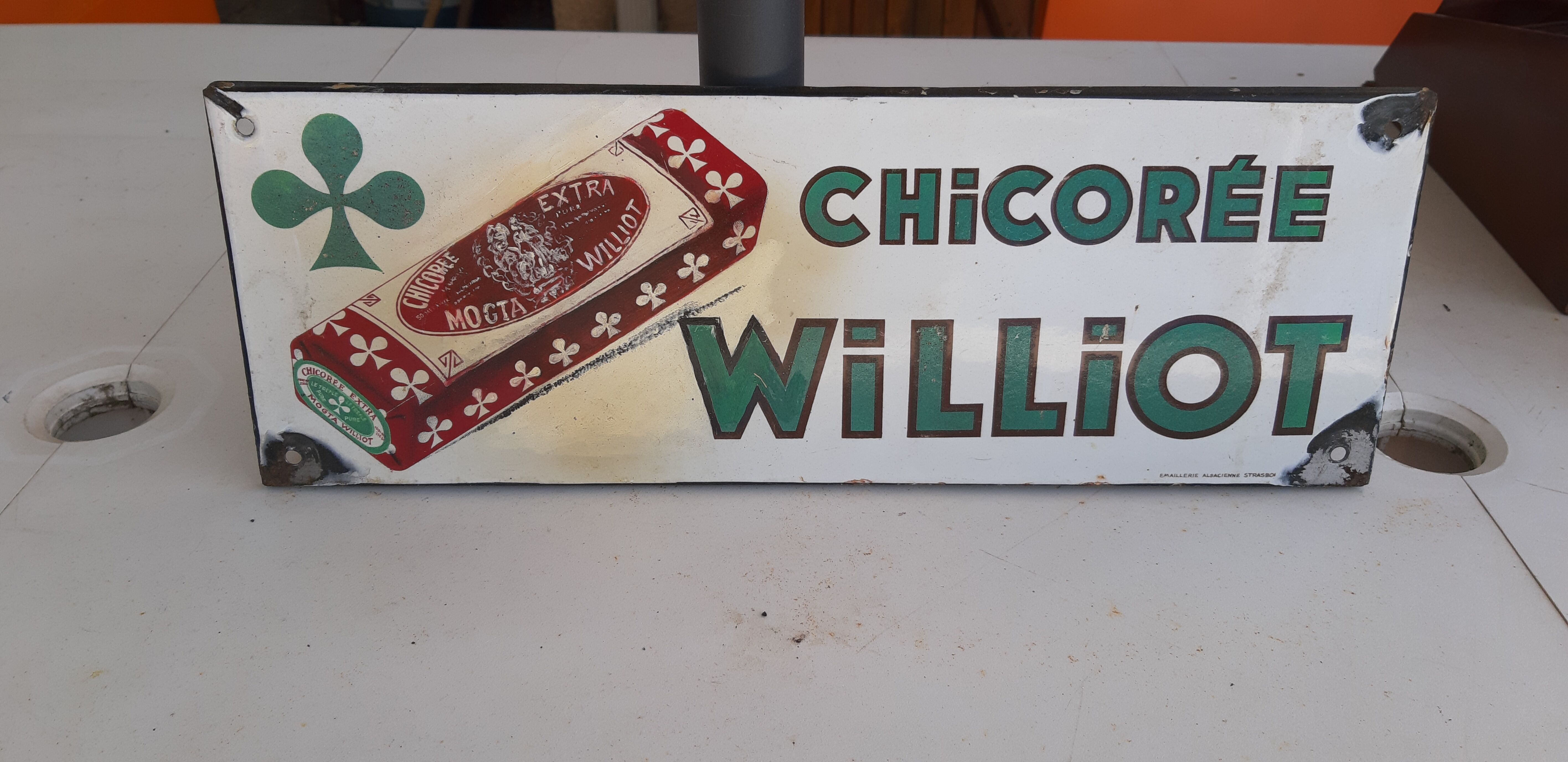 Enamelled plate Chicory Williot