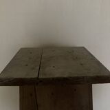 Old neo-classical workshop stool in washed wood h130cm