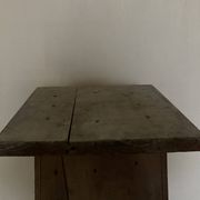Sellette d'atelier ancienne néo-classique en bois lavé