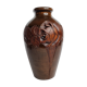 Decorative vase in turned and carved wood, signed "C. Léal", 30 cm