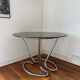 Glass and chrome table 70s Space Age