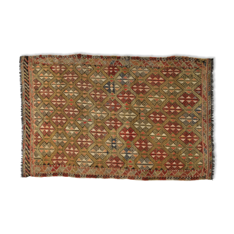 Tapis kilim anatolien fait à la main 225 cm x 136 cm