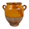 Old glazed terracotta grease pot