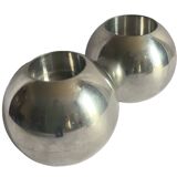 2 vintage aluminum spherical candle holders model Nässjö