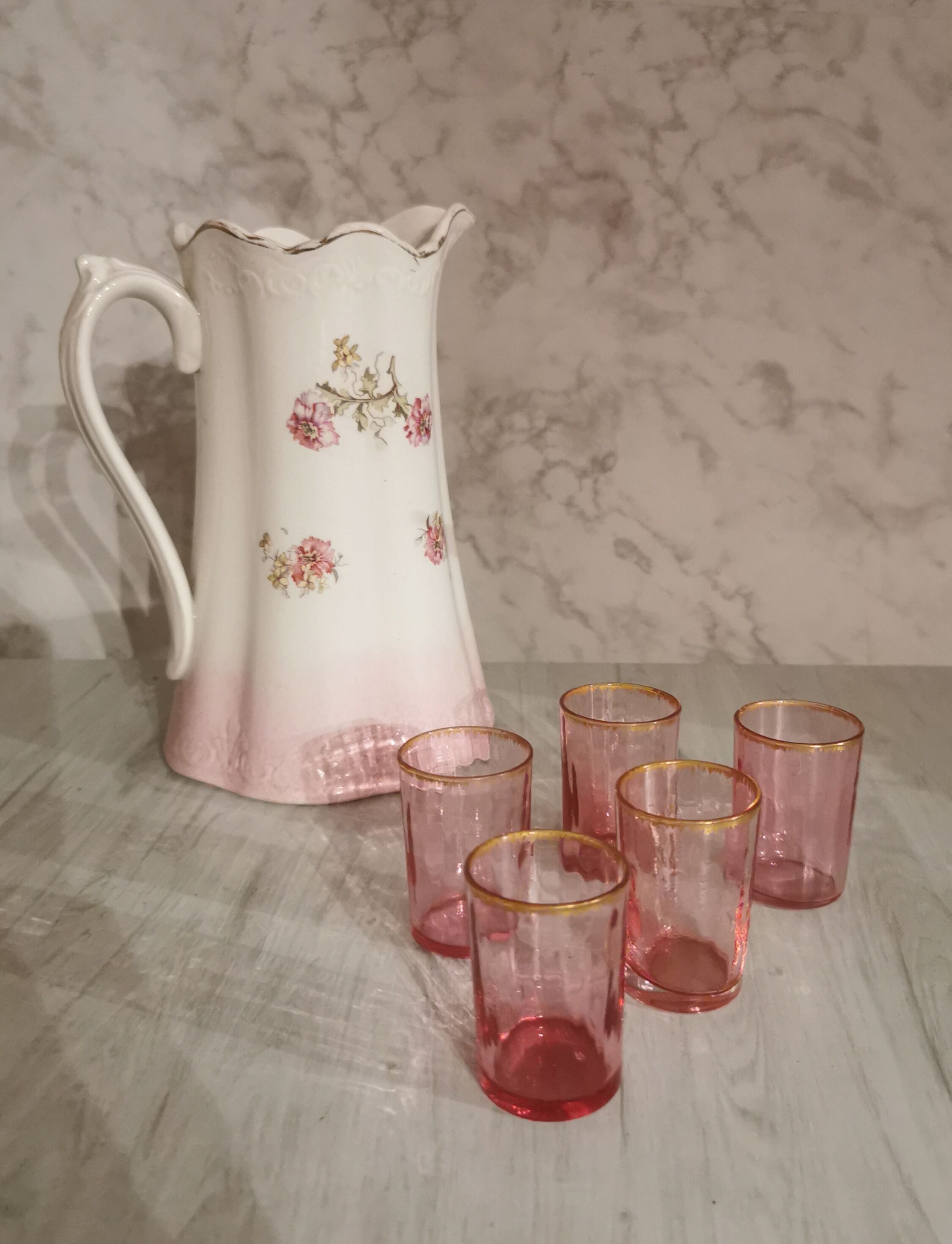 Vintage liqueur glasses blown glass