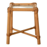 Bamboo Plant Stand with Frosted Glass