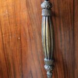 Art Deco brown wooden dressing table with mirror and side cabinets by Shrager Brothers (1930s)