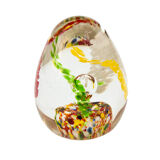 Sulfure glass paper press forms vintage multi-coloured egg