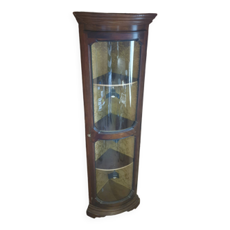 Curved Display Case, 20th Century Corner Cabinet
