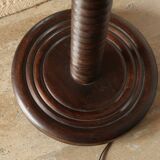Wooden column floor lamp by Charles Dudouyt, 1940s