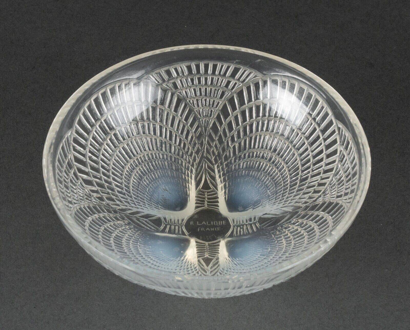 Lalique France opalescent scallop bowl numbered 3204