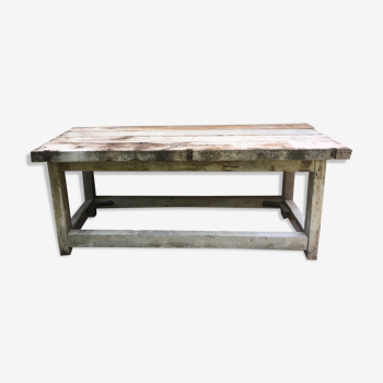 Large old wooden workbench