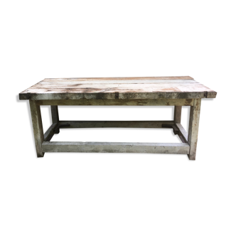 Large old wooden workbench