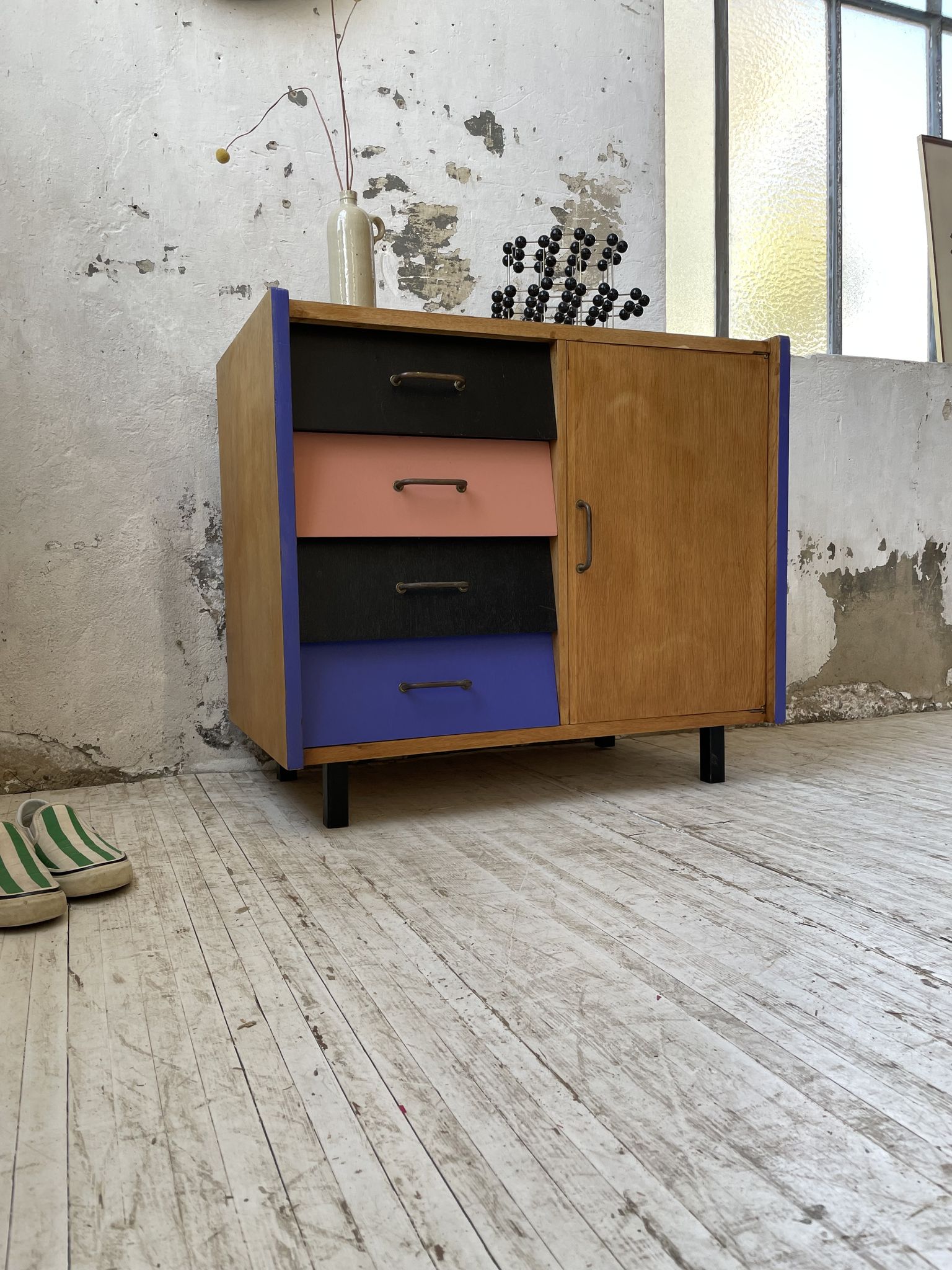 Colorful chest of drawers furniture 60s